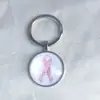 Llavero Colgante de Gema del Tiempo Cinta Rosa Transfronterizo Regalo Pequeño Creativo Anillo de Metal para Llaves