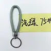 Cordón de cuero simple cuerda redonda PU llavero soporte para llaves de coche accesorio colgante para bolso anillo redondo colgante de regalo