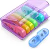 La Caja de Pastillas Morada Más Popular de Amazon para 7 Días a la Semana, Tres Veces al Día, Mañana, Mediodía y Noche Almacenamiento de Pastillas, Caja de Pastillas Conveniente