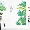 Novo LD93014 Folhas de Planta Tropical Verde Pintadas Beija-flor Quarto Sala de Estar Decoração de Parede de Casa Adesivo de Parede Autoadesivo