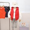 2026 Novo Modelo Colete de Algodão com Capuz e Enchimento para Crianças Pequenas, Médias e Grandes, Roupa Externa e Interna Leve com Capuz, Colete Casual para Bebês