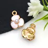 Misture 30 gotas de óleo simulação margarida branca rosa cereja liga pingente chaveiro diy pulseira acessórios de joia
