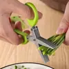 Tijeras para Cebolla y Verduras de Múltiples Capas Listas de Fábrica Tijeras para Cortar Hierbas de Cinco Capas Acero Inoxidable de Tres Capas Multifunción de Cocina