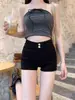 Shorts Negros Rectos Estilo Hot Girl para Mujer, Nuevo Estilo Verano 2026, Tiro Alto, Adelgazantes, Para Chicas Menudas, Sexys, Versátiles, Hot Pants Bodycon
