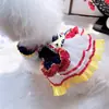 Vestido Princesa Fino de Primavera e Verão para Gatos e Cachorros Pet Cosplay Fantasia Branca de Neve para Fotos Cachorros de Porte Pequeno e Médio