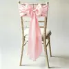 Tela para respaldo de silla de satén de imitación al por mayor de fábrica, cinta de satén específica para hotel, lazo de banderola floral para respaldo de silla de banquete de bodas