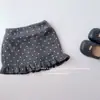 Saias Curtas Infantis de Primavera e Outono, Elegantes Tendências Infantis Plissadas de Renda com Bolinhas Lã Saias de Princesa