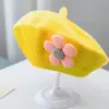 Chapéus de Bebê para Primavera e Outono, Boinas Florais Fofas para Recém-Nascidos, Gorros de Tricô Infantis para Meninos e Meninas, Chapéus de Artista da Moda
