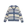 Suéter Abrigo de Punto Cardigan Holgado de Cuello Redondo Estilo Perezoso Retro Atmósfera de Industria Pesada para Mujer Otoño e Invierno