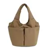 Bolso de Mano Casual de Color Puro para Mujer 2025 Verano Versátil Bolsillos Múltiples con Solapa Pantalones Gran Capacidad Bolso Bandolera para Viajes Bolso Cubo