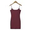Deseo puro estilo chica sexy Hilo de verano mono grande elástico falda de cadera 14 colores color falda de tirantes con cuello descubierto falda