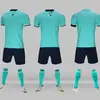 Uniformes de futebol lisos, uniformes de equipe de competição para adultos e crianças, camisetas esportivas de manga curta para treinamento no atacado