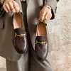 Mocasines de Cuero Vacuno de Primera Capa para Mujer, Nuevas Llegadas de Principios de Primavera, Cuero Genuino por Dentro y por Fuera, Punta Redonda, Color Pulido, Tacón Bajo, Zapatos de Corte Medio de una Sola Pieza para Mujer