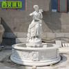 Escultura em Pedra Figura Europeia Fonte Jardim Figura Água Corrente Paisagem Forma Feminina Personalizada Fonte de Mármore