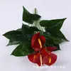 Flor de Nochebuena Imitación Franela Flor de Navidad Roja Ramo de Flores Grandes Flor Artificial Celebración Jardinería Colocación en el Suelo Flor de Seda Planta en Maceta
