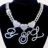Nuevo aleación hipster 26 letras inglesas diamante colgante de amor diseño original cadena cubana estilo hip hop transfronterizo