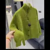 Suéter de punto casual acogedor estilo coreano para otoño e invierno, cuello alto, de un solo botón, abrigo casual cálido para mujer, nuevo modelo de otoño 2026