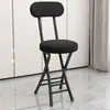 Cadeira dobrável, cadeira de jantar para casa, cadeira simples, cadeira de lazer com encosto, banqueta de dormitório, cadeira de varanda, banqueta redonda portátil para adultos