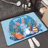 Tapetes de Cocina de Tierra de Diatomeas de Pascua, Antideslizantes y Absorbentes de Agua, con Diseños de Conejos y Huevos, Venta al por Mayor de Fábrica, Tapetes de Cocina Transfronterizos