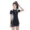 Traje de baño Youyou para Niñas, Conjunto de Dos Piezas para Adolescentes, Estudiantes de Secundaria y Preparatoria, con Copas en el Pecho, Adecuado para Niños Mayores, Conjunto de Baño Específico para Entrenamiento