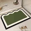 Tapete de piso de lama de diatomáceas, tapete de banheiro absorvente antiderrapante, tapete de entrada de banheiro doméstico, tapete de pé durável para entrada de vaso sanitário