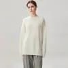 Nueva colección de otoño e invierno: suéter de cachemir para mujer, cuello redondo, color liso, capa base tejida, doble hebra de siete agujas, engrosado, estilo jersey, suéter cálido