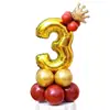 La ceremonia del primer cumpleaños se organiza con globos digitales de película de aluminio de 32 pulgadas para expresar la fiesta de cumpleaños y se solicitan globos decorativos en el camino de la boda.