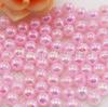Cuentas acrílicas redondas de 10 mm con agujero recto, color macarrón, color AB real, hechas a mano, con borde cruzado, color mágico