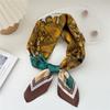 Pañuelo cuadrado pequeño de 70 flores, de seda, para la cabeza de mujer, para primavera y otoño, con decoración profesional, para proteger el cuello, fino.