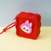 Monedero de silicona con forma de cueva cuadrada para niños, bolso cruzado para caminar, divertido y bonito bolso de silicona para cambio.