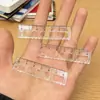 Mini Regla Transparente de Palma para Estudiantes, Regla Recta de Medición con Escala, Regla Pequeña Multifuncional Acrílica para Dibujo