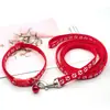 Set de Collar y Correa con Huella de Mascota, Correa de Paseo Antiescape para Perros Pequeños y Gatos, Opciones Multicolor