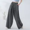 Pantalones Largos Deportivos de Yoga Fitness Danza Jazz Trendy Cintura Alta Pierna Ancha Pantalones de Práctica de Danza Clásica Moderna