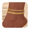 Tobillera de Cadena Simple en Capas de Moda Transfronteriza de Amazon Joyería Personalizada de Tendencia de Nicho Nuevo Estilo para Mujeres