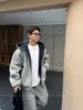 Chaqueta casual de otoño e invierno, engrosada, con bloques de color, cárdigan para parejas, sudadera con capucha de estilo americano de alta resistencia con doble cremallera para hombres y parejas