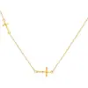 Colar Cruz Mini Pregueado para Mulheres Banhado a Ouro 18K Prata de Lei S925 Estilo Cool ins Design de Nicho Corrente de Clavícula Exquisite