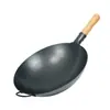 Wok de Hierro Hecho a Mano Zhangqiu para Cocinar, Wok Antiadherente para Uso Doméstico, Estilo Tradicional para Chefs de Restaurante, Uso Comercial, Cucharón Grande, Listo para Usar