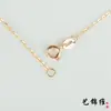 Cadena de eslabones cruzados calandrados enchapada en plata 925 oro rosa collar de plata japonés y coreano cadena de emparejamiento simple cadena de clavícula color dorado cadena larga en forma de O