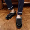 Bolso de cuadros con zapatillas de algodón, suela gruesa de felpa, antideslizante, para usar en casa y al aire libre, cálido, puntera de algodón peluda, venta al por mayor de zapatos de algodón