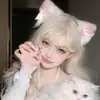 Faixa de cabeça com orelhas de gato azuis, estilo Lolita doce, presilha de cabelo de empregada para cosplay, acessório de cabelo com orelhas de animal de gatinho de pelúcia