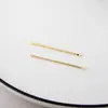 Pendientes hechos a mano con biela de doble agujero chapados en oro auténtico que conservan el color, accesorios para pendientes