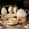 Conjunto Simples de Bule e Xícara de Chá Coreano Vidro Cerâmico Aquecido Velas Conjunto de Chá da Tarde Britânico Presente de Casamento