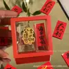 Adesivos de Celular Banhados a Ouro para Riqueza e Prosperidade, Amuletos de Boa Sorte, Presentes de Ano Novo, Conjunto de Caixa de Presente para o Festival do Meio Outono e Dia Nacional