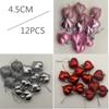 Paquete de 12 Colgantes Corazón de Plástico Electroplateado de 4.5 cm para San Valentín Transfronterizo, Adornos de Decoración de Ambiente