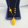 Colar de Buda de Lótus Dourado de Areia Vietnamita Indústria Pesada Grande Buda Sólido Colar Preto Tecido à Mão Fornecimento ao Vivo