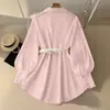 Estilo Nuevo Europeo y Americano AliExpress Ropa para Mujer Camisa con Toque Francés Diseño de Lujo Ligero Camisa Blanca Mujer Estilo Maduro
