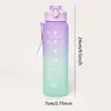 Botella de Agua Deportiva con Pajita para Seguimiento de Tiempo, Antiderrames, Tapa abatible con Cierre para Transportar fácilmente, Ideal para Aventuras al Aire Libre