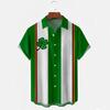 Camisa Masculina Camiseta Transfronteiriça Europeia e Americana Summer New Street Masculina Trevo de Quatro Folhas Camiseta de manga curta Impressão Digital 3D