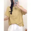 Camisa Tencel minimalista de alta gama estilo coreano para mujer, nuevo modelo de verano 2026, top casual y moderno con diseño de doble bolsillo
