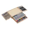 Set Chiyuan de 175 Piezas Caja de Regalo de Madera Set de Pinceles Pincel de Pintura Artística Caja de Regalo con Cuaderno Caja de Herramientas de Arte